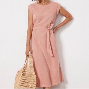 Faherty Pink Midi Dress